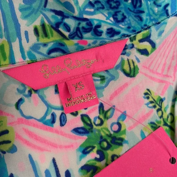 Lilly Pulitzer PJ Woven Top Lilly’s House - Size XS - Picture 6 of 13